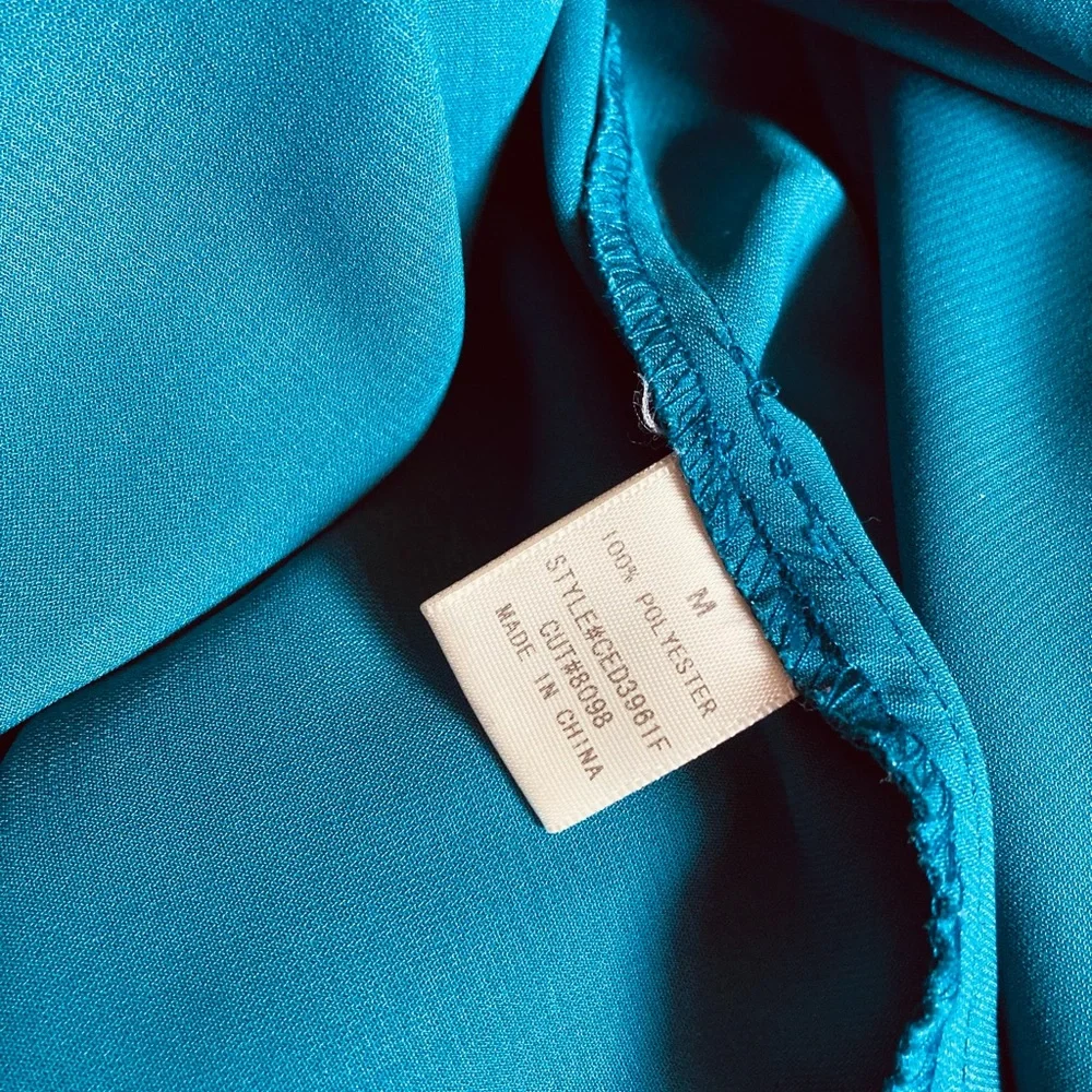 Flutter Detail Faux Wrap Midi Dress 3/4 Sleeve sz Medium by Miami - Picture 5 of 6